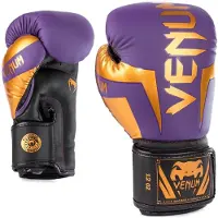 Venum Elite Bokshandschoenen Special Edition Donkerpaars Goud - 10 OZ