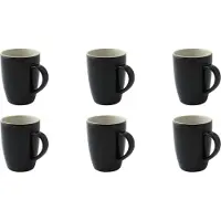 Palmer - Colors - Beker - Mok - 6 stuks - 18 cl - Zwart - Porselein - Koffiekopjes