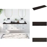 vidaXL Wastafelblad 180x50x(2-6) cm behandeld massief hout donkerbruin