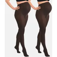 Mamsy - 2-Pack Opaque Zwangerschapspanty 60den - Donker Bruin - XL