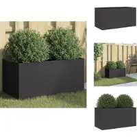 vidaXL Plantenbak 62x30x29 cm staal zwart