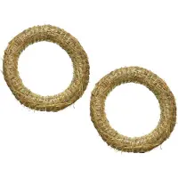 Kaemingk Decoratie krans van stro - Set van 6x stuks - 30 x 5 cm - DIY kransen maken - kerst deurkrans/kerstkrans - strokrans