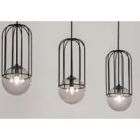 Lumidora Hanglamp 74047 - NINO - 3 Lichts - G9 - Zwart - Grijs - Metaal