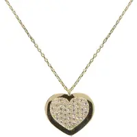 Christian Geel gouden zirkonia hart hanger