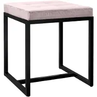CLP Barci kruk met bekleding en zwart ijzeren frame Fluweel/licht grijs
