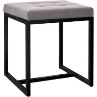 CLP Barci kruk met bekleding en zwart ijzeren frame Stof/grijs