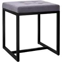 CLP Barci kruk met bekleding en zwart ijzeren frame Stof/donkergrijs