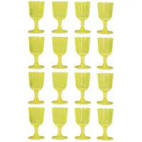 PlasticForte Excellent Houseware Wijnglazen - 16x - geel - kunststof - 160ml - herbruikbaar wijnglas