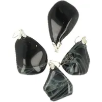 Ruben Robijn Edelsteenhanger Obsidiaan spinnenweb
