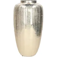 Mega Collections Vaas Oman Drip - goud - glas - druip effect - D20 x H38 cm - bloemenvaas