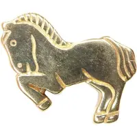 Christian Gouden plat paard hanger