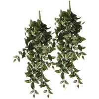 Mica Decorations Mica Decoration Tradescantia kunstplant - 2x - hangplant - 54 x 17 cm - Kamer/kantoor planten