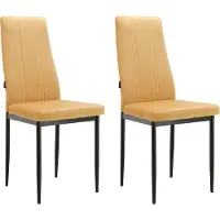 Notio Living Kelly-Eetkamerstoel - Set van 2 - Mosterd Fluweel