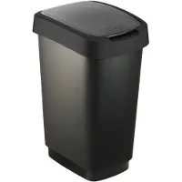 Rotho Salsa - prullenbak - swingdeksel - 25L - BPA vrij - zwart