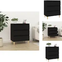 vidaXL Dressoir - Dressoirs - Kast - Wandkast - Dressoir 60x35x70 cm bewerkt hout zwart
