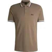 BOSS Heren Paddy bruin piqué poloshirt (XL), Casual, Katoen, Korte mouwen 50469055