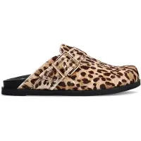 Manfield Leopard clogs met ponyhair | Maat 38
