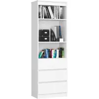 Akord Kantoorkast R60 met 3 Lades / Furniture Factory / Wit / 60 x 180 x 35 cm