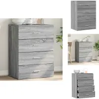 vidaXL Dressoir - Dressoirs - Opbergkast - Wandkast - Dressoir 60x39x80 cm bewerkt hout grijs sonoma