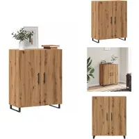 vidaXL Dressoir - Dressoirs - Opbergkast - Wandkast - Dressoir 69,5x34x90 cm bewerkt hout artisanaal eikenkleur