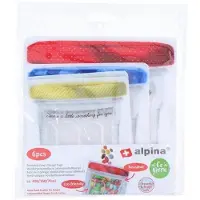 Alpina - Herbruikbare Vershoudzakjes - 24 Stuks - 70/150/400 ml - Duurzame & Hersluitbare Boterhamzakken en Voedselbewaarzakjes