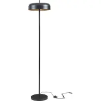 Lux.pro Standaarlamp 'Barton', 2-licht, met voetpedaal, metaal, 159 cm, zwart