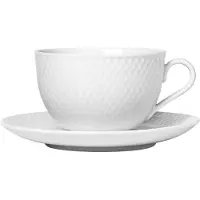 Lyngby Porcelæn Rhombe theekop met schotel Wit