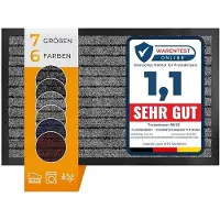 Karat Dura Deurmat - Robuust & Duurzaam - In vele Maten en Kleuren - Antislip Schoonloopmat - Voor Binnen en Buiten - Grijs - 40 x 60 cm