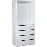 Sweeek Kleerkastmodule met 4 laden en 1 kleerkast, wit, gelamineerde panelen