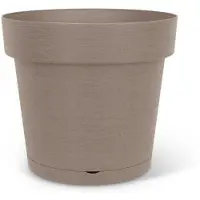 Garden ID Waterreservepot - GARDEN ID Glamour - Taupe 40 cm - Korrelig oppervlak - Binnen/buiten - Strak design - Bevat hout.
