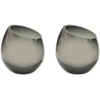 Vase the World Waxinehouder Moho | Grijs | Ø12.5 x H13 cm | Set van 2 stuks