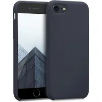 Kwmobile telefoonhoesje geschikt voor Apple iPhone SE (2022 / 2020) / iPhone 8 / 7 - Hoesje met siliconen coating - Smartphone case in mat donkerblauw