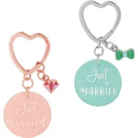 Sheepworld Just Married, Sleutelring, Meerkleurig, Rond, Unisex, Twee delen, 83 mm