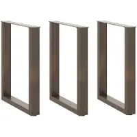 vidaXL Eettafelpoten 3 st U-vormig 70x(72-73) cm staal naturel