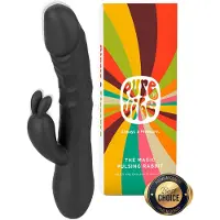 PureVibe Magic Pulsing Rabbit – Stotende Rabbit Vibrator voor Vrouwen – Clitoris & G-Spot Stimulator – Dildo - 10 Stoot- & 10 Vibratiestanden – Sex Toys voor Koppels – Zwart