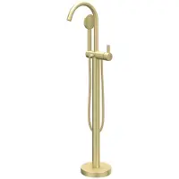 Ivy Aia Pact Badmengkraan vrijstaand met draaibare uitloop, slang 150cm en satin spray handdouche Geborsteld mat goud PVD