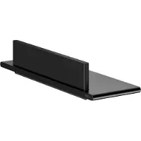 Keuco ROSE Douche-planchet met douchewisser om vast te lijmen of te boren, made in Germany, zwart mat, 32,8 cm breed, lijmset inbegrepen, doucherekje met badkamerwisser, wandmontage