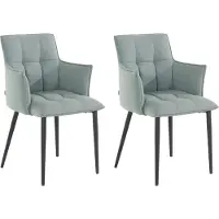 Notio Living Marcia-Eetkamerstoel - Set van 2 - Mintgroen