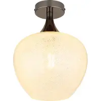 Globo Antraciet plafondlamp Maxy met wit glas enkel Ø 24cm