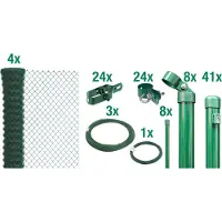 Alberts 634667 gaashek als complete hekwerkset, voor inbetonneren, antraciet metallic, hoogte 100 cm, lengte 100 m
