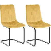 DOMUS Marcela-Eetkamerstoel - Mosterd - Set van 2