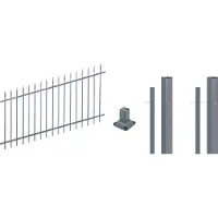 Alberts 511654 compleet hekwerkset verst., voor montage op harde ondergrond, antraciet, hoogte 100 cm, lengte 4 m