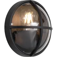 QAZQA Buiten wandlamp zwart rond IP65 - Target