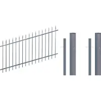 Alberts 511586 compleet hekwerkset verst., voor inbetonneren, antraciet, hoogte 100 cm, lengte 6 m