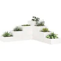 vidaXL Plantenbak 4-laags 80,5x79x36 cm massief grenenhout wit