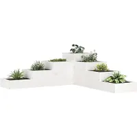 vidaXL Plantenbak 4-laags 106x104,5x36 cm massief grenenhout wit