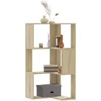 vidaXL Boekenkast 3-laags hoek 50x50x102 cm bewerkt hout sonoma eiken
