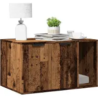 vidaXL Kattenbakkast 80x50x45 cm bewerkt hout oud houtkleurig