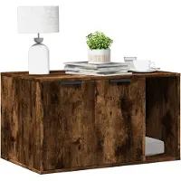 vidaXL Kattenbakkast 80x50x45 cm bewerkt hout gerookt eikenkleurig
