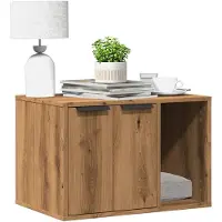 vidaXL Kattenbakkast 60x40x40 cm bewerkt hout artisanaal eikenkleurig